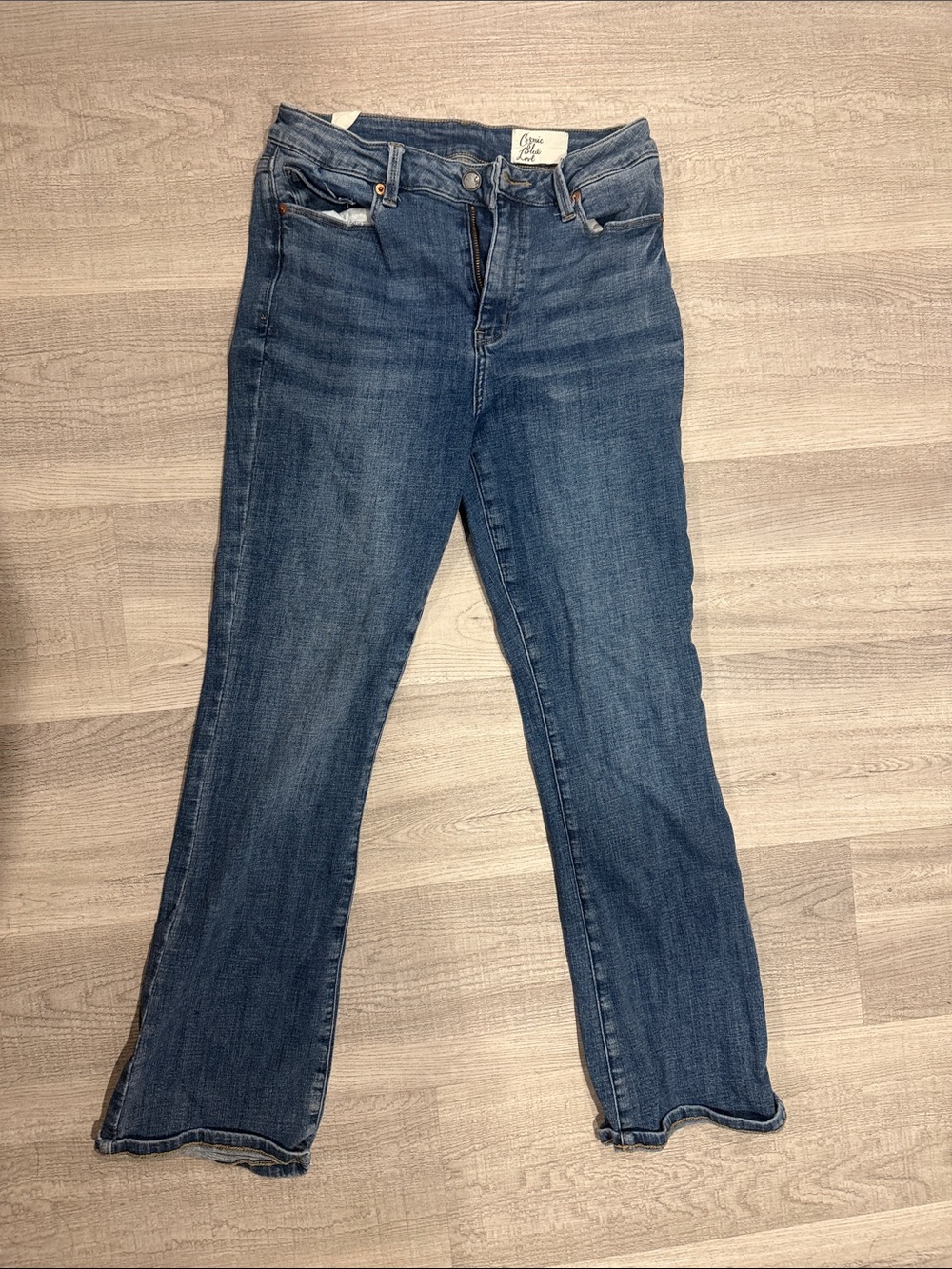 Grace in LA Mid Blue Flare Jeans — Classic High-Rise Fit